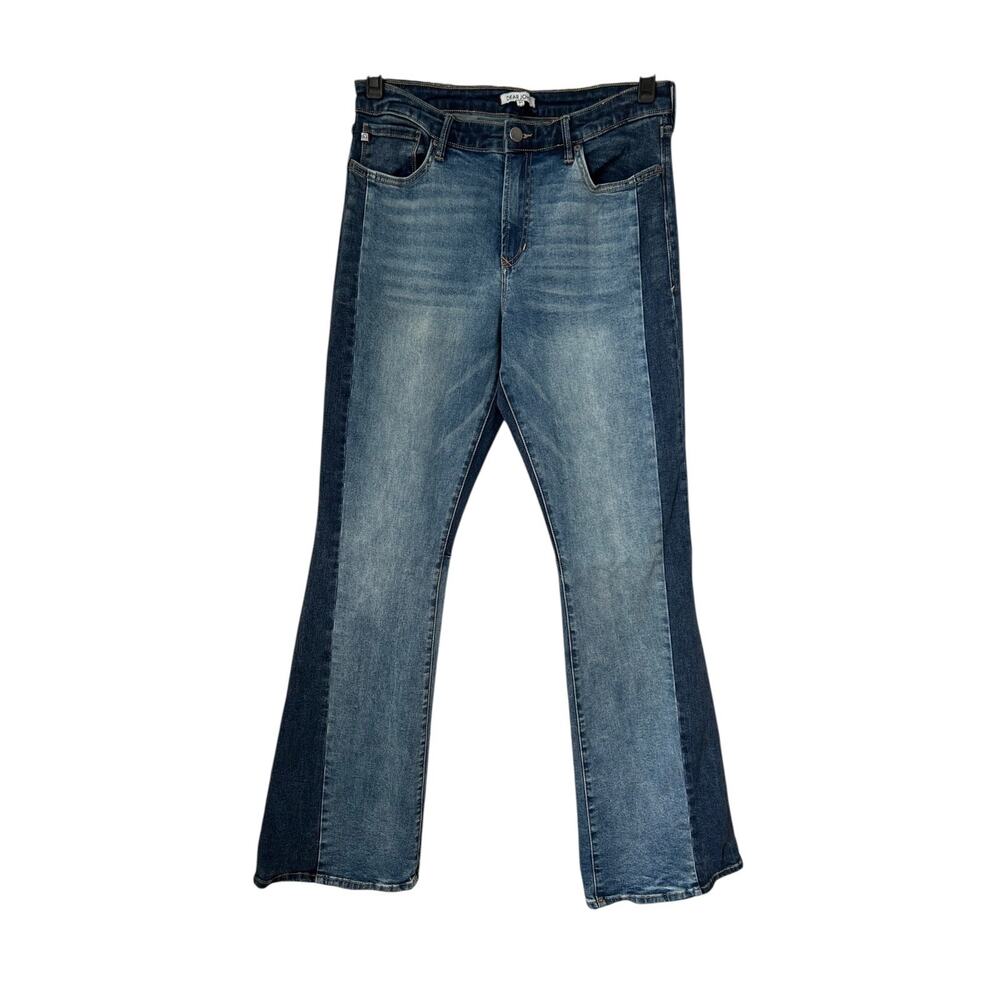 Dear John Panorama Rosa Two Tone Flare Jeans Women's Size 31 High Rise Bohemian